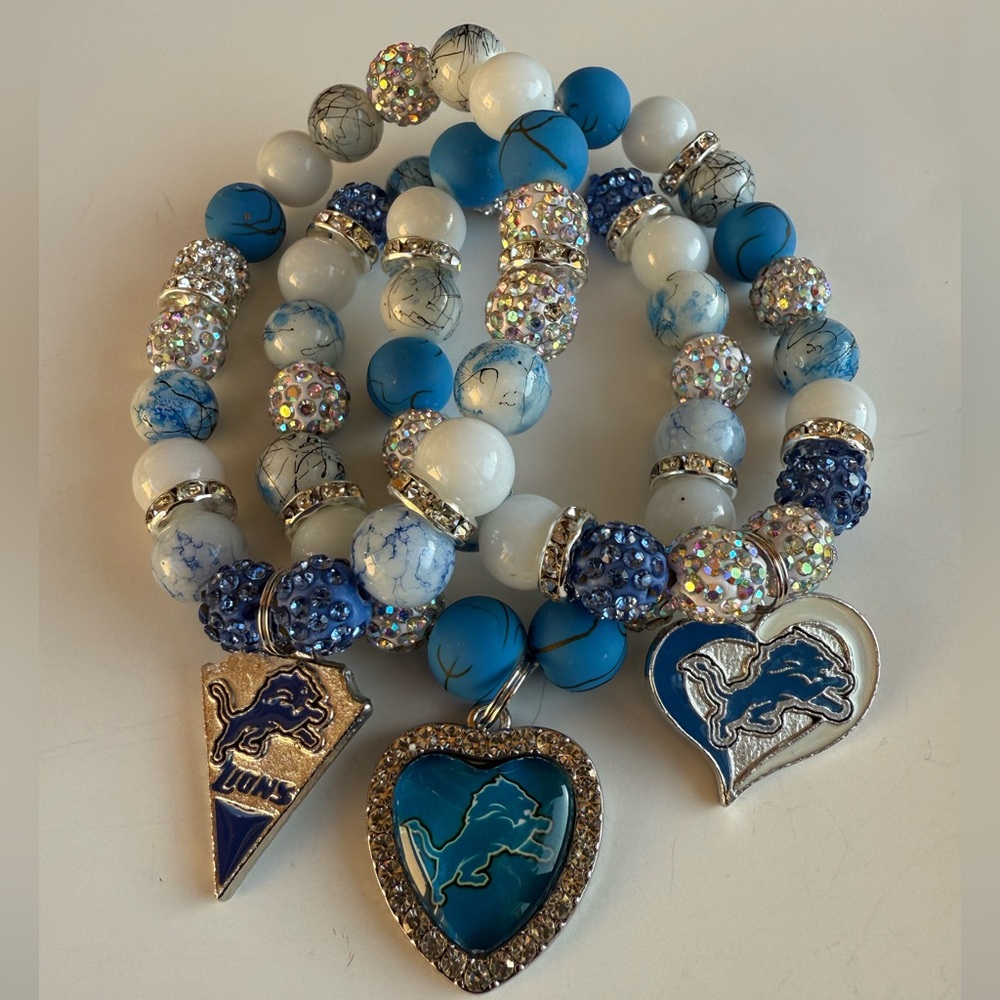 NFL Blue and Silver Charm Bracelet Set
Detroit Lions